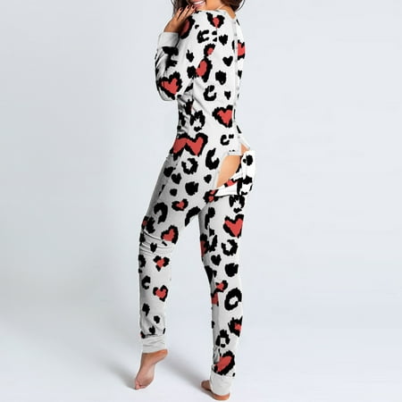 Womens Pajamas Set Button-Down Functional Buttoned Flap Adults Animal Printing Womens Loungewear Jumpsuit Pajamas
Womens Pajamas Set Button-Down Functional Buttoned Flap Adults Animal Printing Womens Loungewear Jumpsuit Pajamas