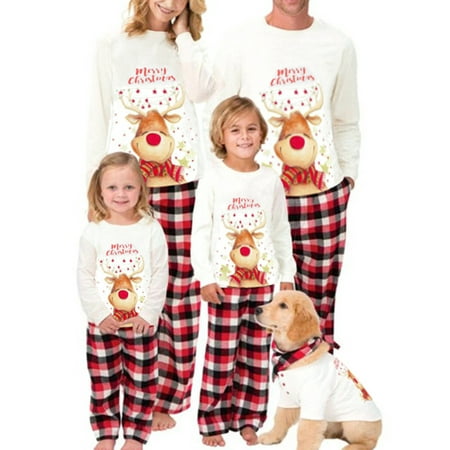 Raruxxin Parent-Child Christmas Nightclothes Long Sleeve Round Neck Elk Print Tops Trousers for Adults Kids / Baby Romper / Dog Shirt
Raruxxin Parent-Child Christmas Nightclothes Long Sleeve Round Neck Elk Print Tops Trousers for Adults Kids / Baby Romper / Dog Shirt