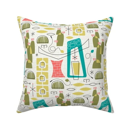 Southwestern Mod Mid Century Throw Pillow Cover w Optional Insert by Roostery