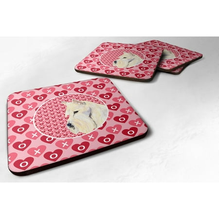 

Carolines Treasures SS4530FC Scottish Terrier Hearts Love Valentines Day Portrait Foam Coaster Set of 4 3 1/2 x 3 1/2