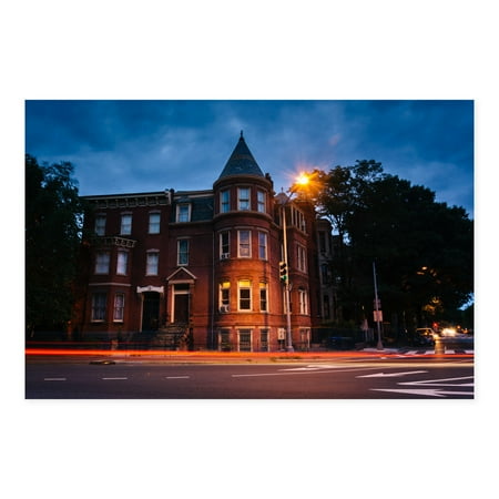 Noir Gallery Washington, DC Logan Circle at Night Photo Print on Metal.