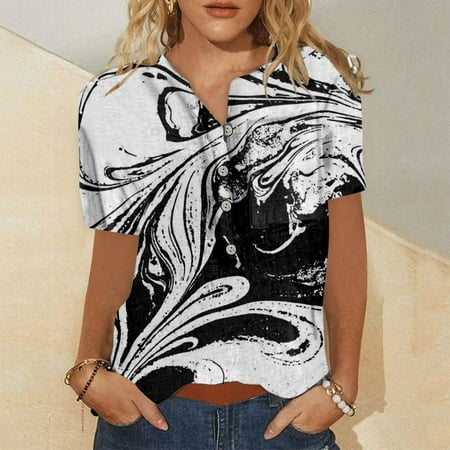 Women Summer Tshirt Tops Casual Trendy Loose Fit Tunic Tee Ladies Short Sleeve V Neck Botton Down Blouses
Women Summer Tshirt Tops Casual Trendy Loose Fit Tunic Tee Ladies Short Sleeve V Neck Botton Down Blouses
