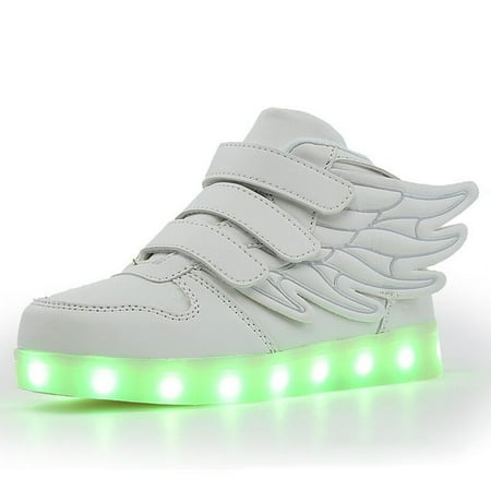 HRSR LED Light Up Hi-Top Shoes with Wing USB Rechargeable Flashing Sneakers for Toddlers Kids Boys Girls(White 29)
HRSR LED Light Up Hi-Top Shoes with Wing USB Rechargeable Flashing Sneakers for Toddlers Kids Boys Girls(White 29)