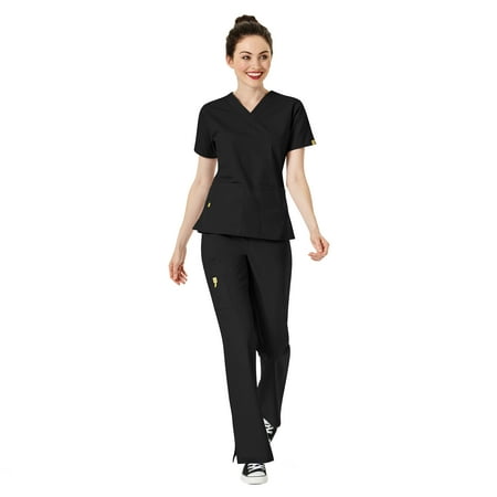 WonderWink Origins Women s The Bravo 5-Pocket Top & Romeo Flare Pant Scrub Set