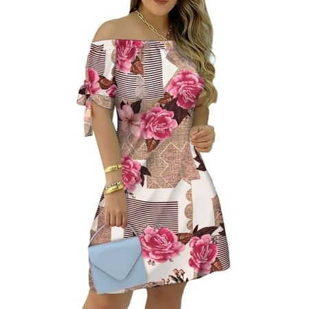 Emmababy Female Casual Dress Summer Striped Off Shoulder Short Sleeve One-Piece for Ladies S/M/L/XL/XXL/XXXL
Emmababy Female Casual Dress Summer Striped Off Shoulder Short Sleeve One-Piece for Ladies S/M/L/XL/XXL/XXXL