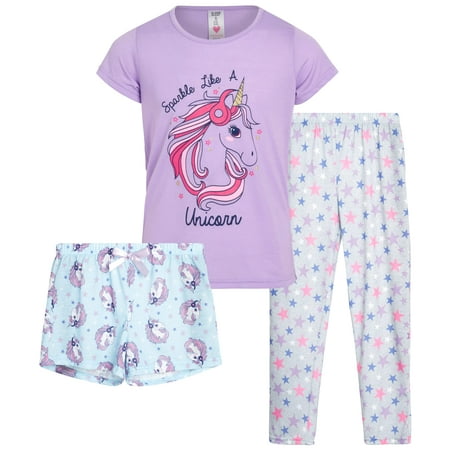 Sleep & Co Girls Sleepwear 3 Piece Pajama Set - Short Sleeve T-Shirt Shorts and Pants Size 14/16 Sparkle Like Unicorn
Sleep & Co Girls Sleepwear 3 Piece Pajama Set - Short Sleeve T-Shirt Shorts and Pants Size 14/16 Sparkle Like Unicorn