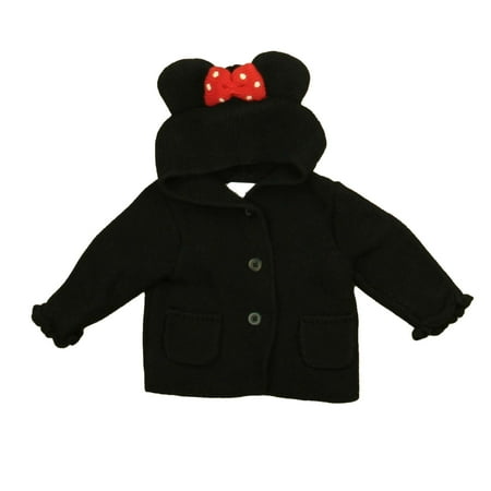 Pre-owned Gap Girls Black | Red Minnie Cardigan size: 3-6 Months