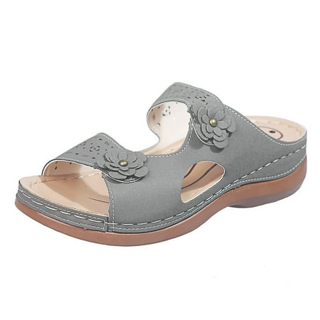 Cglfd Women S Leisure Vacation Comfort Flower Open Toe Wedge Beach Sandals