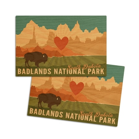 Badlands National Park South Dakota Heart and Rays (4x6 Birch Wood Postcards 2-Pack Stationary Rustic Home Wall Decor)
Badlands National Park South Dakota Heart and Rays (4x6 Birch Wood Postcards 2-Pack Stationary Rustic Home Wall Decor)