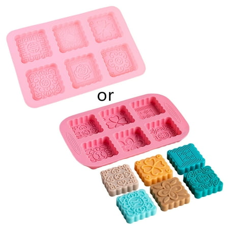 Chinese Mooncake Fondant Mold Silicone Chocolate Candy Mold Cupcake 6 Cavity