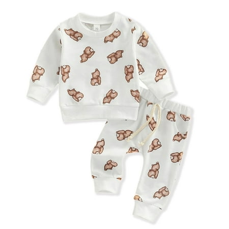 SYNPOS Baby Unisex Sweatshirt Pants 2PCS Cute Bear Fall Outfits for 3M-3T Kids
SYNPOS Baby Unisex Sweatshirt Pants 2PCS Cute Bear Fall Outfits for 3M-3T Kids