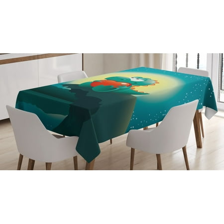 Dinosaur Tablecloth Valentine Night Scenery with Cute Baby Dinosaur In Love Full Moon Rectangular Table Cover for Dining Room Kitchen 60 X 84 Inches Jade Green Petrol Blue Red by Ambesonne
Dinosaur Tablecloth Valentine Night Scenery with Cute Baby Dinosaur In Love Full Moon Rectangular Table Cover for Dining Room Kitchen 60 X 84 Inches Jade Green Petrol Blue Red by Ambesonne