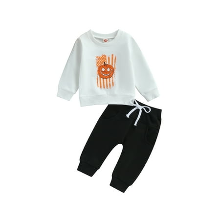 Toddler Baby Boy Halloween Outfits Cute Pumpkin Sweatshirt Top and Pant Set Infant Long Sleeve Clothes
Toddler Baby Boy Halloween Outfits Cute Pumpkin Sweatshirt Top and Pant Set Infant Long Sleeve Clothes