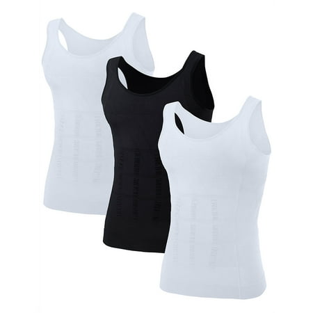 Toptie 3 Pack Men s Slimming Body Shaper Waist Trainer Vest Chest Gynecomastia Compression Shirt-2 White+1 Black-M
Toptie 3 Pack Men s Slimming Body Shaper Waist Trainer Vest Chest Gynecomastia Compression Shirt-2 White+1 Black-M