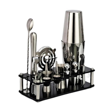 DIYOO 17 Pieces Stainless Steel Cocktail Shaker Set Bartender Kit Black Acrylic Shaker Tool Set Perfect Fruit Pin Set for Home or Parties
DIYOO 17 Pieces Stainless Steel Cocktail Shaker Set Bartender Kit Black Acrylic Shaker Tool Set Perfect Fruit Pin Set for Home or Parties