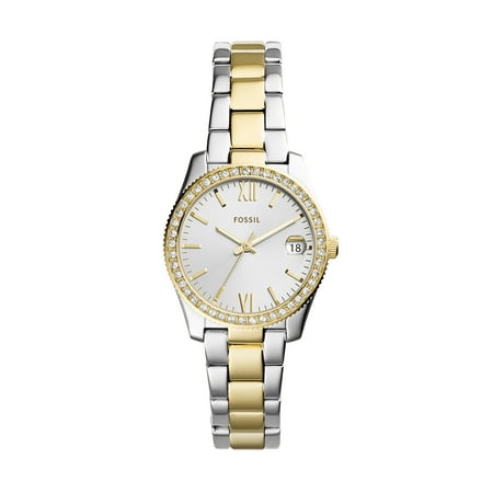 Fossil Women's Scarlette Mini Three-Hand Date, Two-Tone Stainless Steel Watch