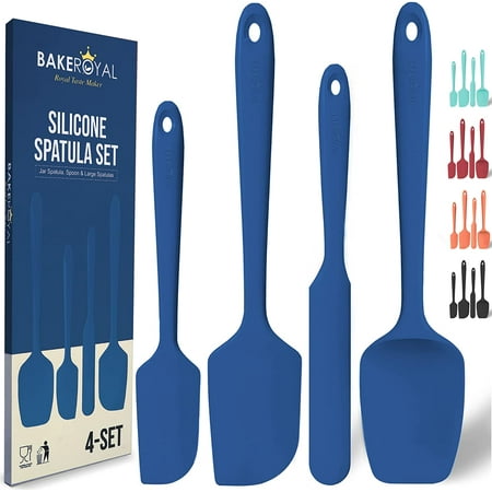 BakeRoyal Silicone Spatula Set - 4-Piece Rubber Spatulas Silicone Heat Resistant 600°F for Everyday Task - Seamless Design Kitchen Spatulas for Nonstick Cookware - Silicone Kitchen Utensils Sets
BakeRoyal Silicone Spatula Set - 4-Piece Rubber Spatulas Silicone Heat Resistant 600°F for Everyday Task - Seamless Design Kitchen Spatulas for Nonstick Cookware - Silicone Kitchen Utensils Sets