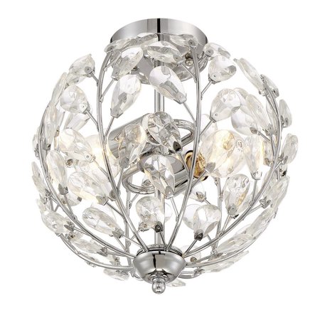Trade Winds Diamante 2-Light 12" Ceiling Light in Chrome