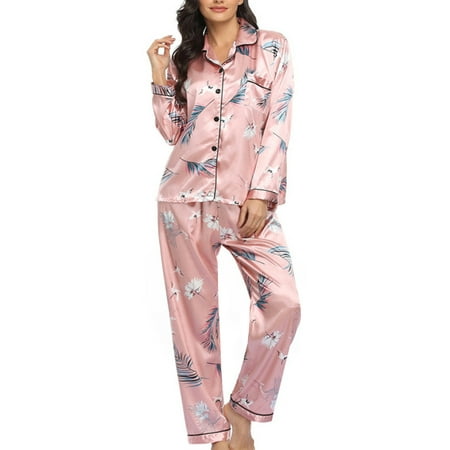 Huakaishijie Women s Pajama Set Print Long Sleeve Button Down Tops + Pants 2-Piece Sleepwear Loungewear
Huakaishijie Women s Pajama Set Print Long Sleeve Button Down Tops + Pants 2-Piece Sleepwear Loungewear