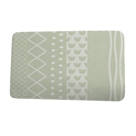 24 x 36 Inch Farmers Market Pattern Stripe Green Stripe Print Bath Mat