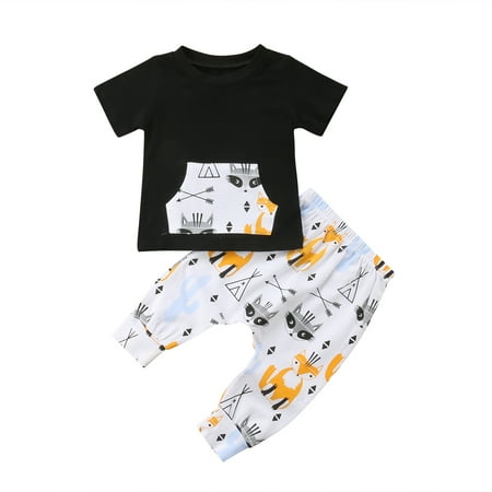 Baby Girl Boy Summer Clothes Fox Print Pockets T-shirt Tops+Long Newborn Infant Pants Outfits 2PCS
Baby Girl Boy Summer Clothes Fox Print Pockets T-shirt Tops+Long Newborn Infant Pants Outfits 2PCS