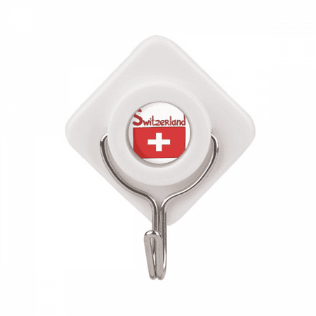 Switzerland National Flag Red Pattern Adhesive Wall Hooks Hanging Self Sticky