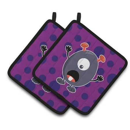 Little Monster Grape Gordo Pair of Pot Holders