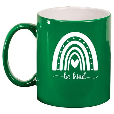 Boho Rainbow Be Kind Ceramic Coffee Mug Tea Cup Gift for Her Friend Coworker Sister (11oz Green)
Boho Rainbow Be Kind Ceramic Coffee Mug Tea Cup Gift for Her Friend Coworker Sister (11oz Green)