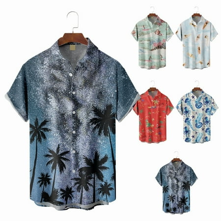 Teens Mens Short Sleeve Button Down Hawaiian Shirt Fashion Funky Blouses for Teen and Adults
Teens Mens Short Sleeve Button Down Hawaiian Shirt Fashion Funky Blouses for Teen and Adults