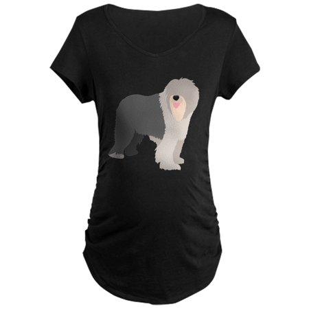CafePress - English Sheep Dog Silhouett - Maternity Dark T-Shirt