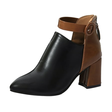 Fashion Women Solid Color Comfortable Square Heels Zipper Short Booties Pointed Toe Shoes
Fashion Women Solid Color Comfortable Square Heels Zipper Short Booties Pointed Toe Shoes