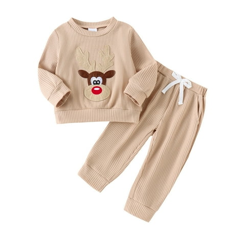 Xijirk Toddler Boys Girls Long Sleeve Christmas Cartoon Deer Embroider T Shirt Pullover Tops Pants Outfits-Beige-18-24 Months
Xijirk Toddler Boys Girls Long Sleeve Christmas Cartoon Deer Embroider T Shirt Pullover Tops Pants Outfits-Beige-18-24 Months