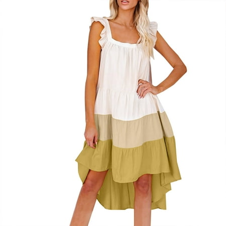 Wedding Guest Dresses for Women Black Dress Fashion Women Summer Sleeveless Square Collar Patchwork Casual Falbala Ball Gown Dress Summer Savings Dress Pants Women Midi Dresses Yellow XL
Wedding Guest Dresses for Women Black Dress Fashion Women Summer Sleeveless Square Collar Patchwork Casual Falbala Ball Gown Dress Summer Savings Dress Pants Women Midi Dresses Yellow XL