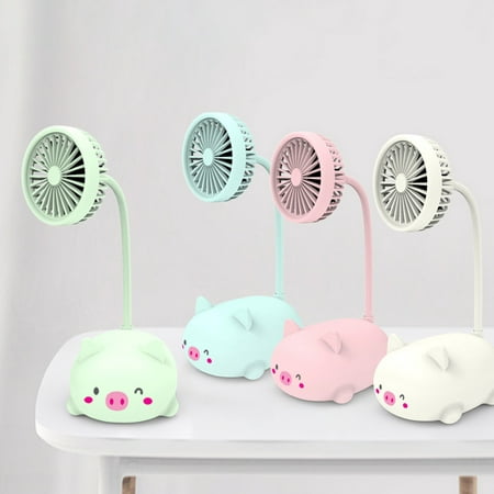 

HYDa Cute Cartoon Piggy Bear Portable USB Charging Home Office Table Cooling Fan