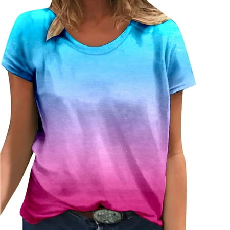 KI-8jcuD Women Summer Casual Round Neck Gradient Print Short Sleeve T Shirt Top New Day Women s Shirt Women s Running Shirts Loose Fit Women s Tops and Tees Under Scrub Women Long Sleeve Shirts Long
KI-8jcuD Women Summer Casual Round Neck Gradient Print Short Sleeve T Shirt Top New Day Women s Shirt Women s Running Shirts Loose Fit Women s Tops and Tees Under Scrub Women Long Sleeve Shirts Long