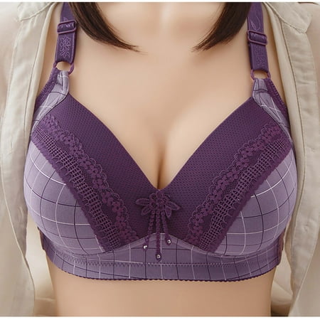 Pejock Everyday Bras for Women Women s Ultimate Comfort Lift Wirefree Bra Plus Size Bras Lace Stitching Plaid Print Non-Steel Ring Non-Magnetic Buckle Bras Purple Cup Size 38/85AD
Pejock Everyday Bras for Women Women s Ultimate Comfort Lift Wirefree Bra Plus Size Bras Lace Stitching Plaid Print Non-Steel Ring Non-Magnetic Buckle Bras Purple Cup Size 38/85AD