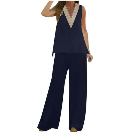 oieyuz Lounge Set for Women Summer Solid Color Sleeveless Tanks Flowy Wide Leg Pants 2 Piece Lounge Sets
oieyuz Lounge Set for Women Summer Solid Color Sleeveless Tanks Flowy Wide Leg Pants 2 Piece Lounge Sets