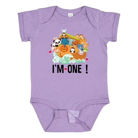 Inktastic 1st Birthday Animal Baby Ark Gift Gift Baby Boy or Baby Girl Bodysuit