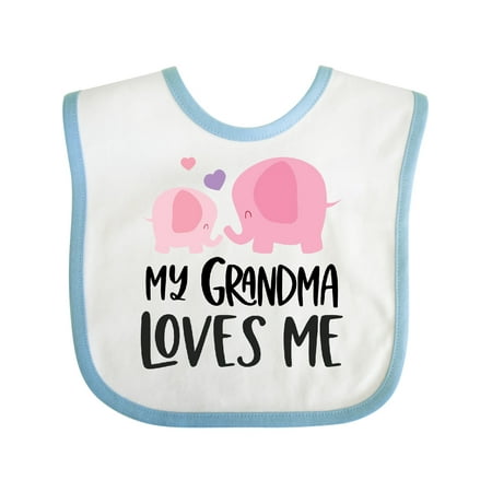 Inktastic My Grandma Loves Me Gift Baby Boy or Baby Girl Bib