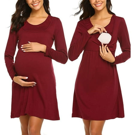 Maternity Dress Summer Women Maternity Long Sleeve Solid Nursing Sleepwear Dress For Breastfeeding
Maternity Dress Summer Women Maternity Long Sleeve Solid Nursing Sleepwear Dress For Breastfeeding