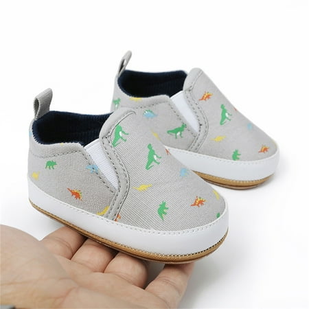 TOWED22 Walking Shoes For Babies Toddler Shoes Boys Girls Baby Shoes Soft Sole Slip On Shoes Animal Print Toddler Shoes Grey