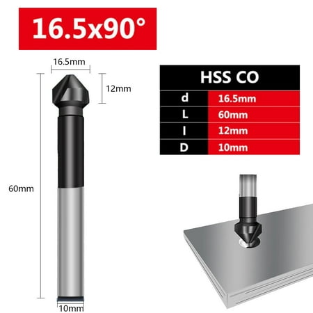 M35 3 Flute Countersink Drill Bit 90Degree Chamfering Tools Cobalt TiAlN Coated
M35 3 Flute Countersink Drill Bit 90Degree Chamfering Tools Cobalt TiAlN Coated