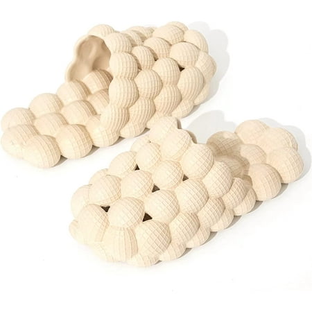 Massage Bubble Slides Slippers for Women and Men Funny Lychee Non-slip Spa Slippers Gym House Slippers Shower Bedroom Slippers Reflexology Sandals for Ladies Soft Pillow Stress Relief Slide