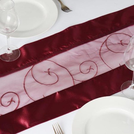 BalsaCircle 14 x 108 Table Runner Satin Edges Embroidered Organza Burgundy
BalsaCircle 14 x 108 Table Runner Satin Edges Embroidered Organza Burgundy