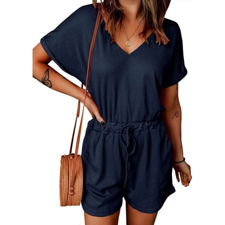 Women s 2023 Summer Jumpsuit Casual Short Sleeve Wrap V Neck Belted Wide Leg Pants Rompers
Women s 2023 Summer Jumpsuit Casual Short Sleeve Wrap V Neck Belted Wide Leg Pants Rompers