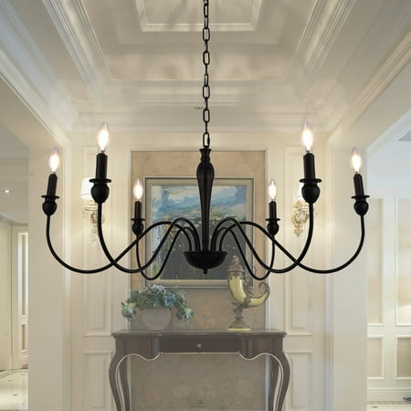 6-Light Farmhouse Candle-Style Chandeliers Vintage Pendant Lighting Fixture for Dinner Table Island Kitchen Living Room
6-Light Farmhouse Candle-Style Chandeliers Vintage Pendant Lighting Fixture for Dinner Table Island Kitchen Living Room
