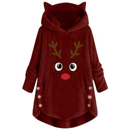 Womens Plus Size Christmas Pajamas Hooded Sweatshirt Tops Reindeer Matching Sleepwear Nightwear Sherpa Fuzzy Fleece Sweater Hoodie Pullover
Womens Plus Size Christmas Pajamas Hooded Sweatshirt Tops Reindeer Matching Sleepwear Nightwear Sherpa Fuzzy Fleece Sweater Hoodie Pullover