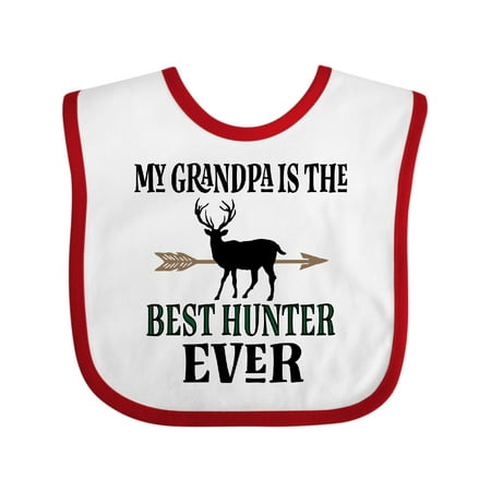 Inktastic Deer Hunting Grandpa Best Hunter Ever Gift Baby Boy Bib