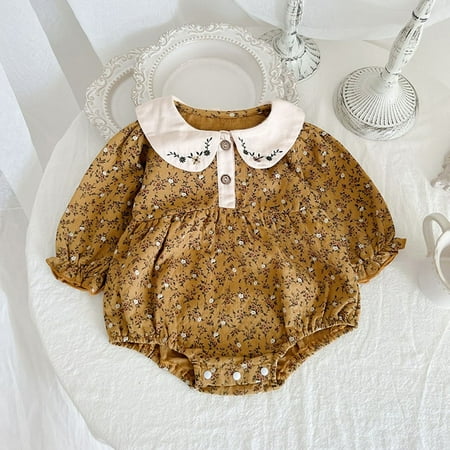 DancePeanut Newborn Doll Collar Baby Girl Romper Vintage Embroidered Flower Jumpsuit Long-sleeve Blouses Rompers For Girls Cotton Clothes
DancePeanut Newborn Doll Collar Baby Girl Romper Vintage Embroidered Flower Jumpsuit Long-sleeve Blouses Rompers For Girls Cotton Clothes