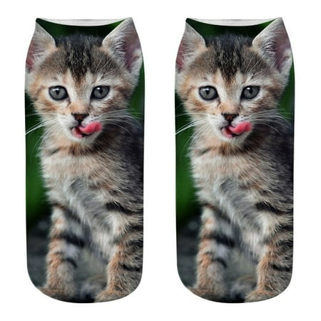 Tejiojio Winter Socks Clearance Unisex Funny 3D Fashion Cat Printed Casual Socks Cute Low Cut Ankle Socks